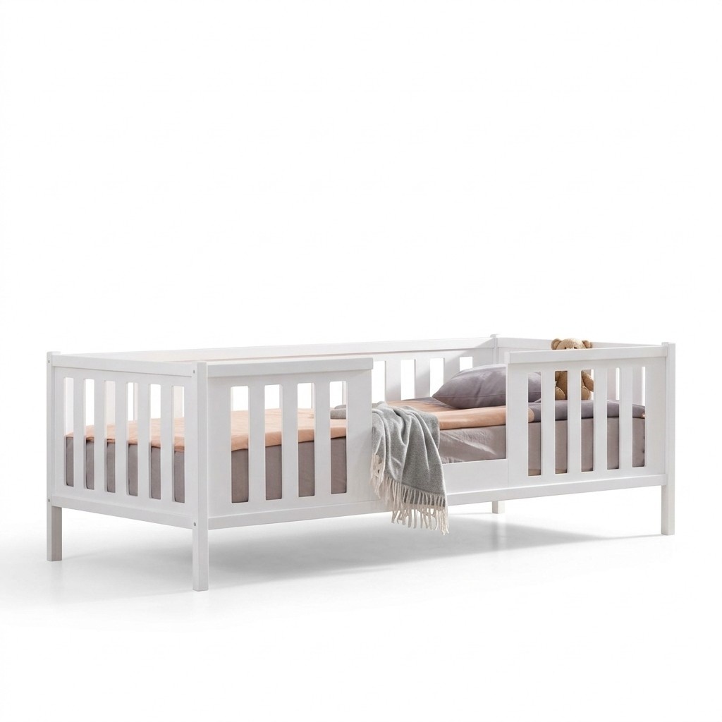 Bettrahmen Kinderbett Bett Kinderzimmer Kinderzimmermöbel Weiß Holz neu