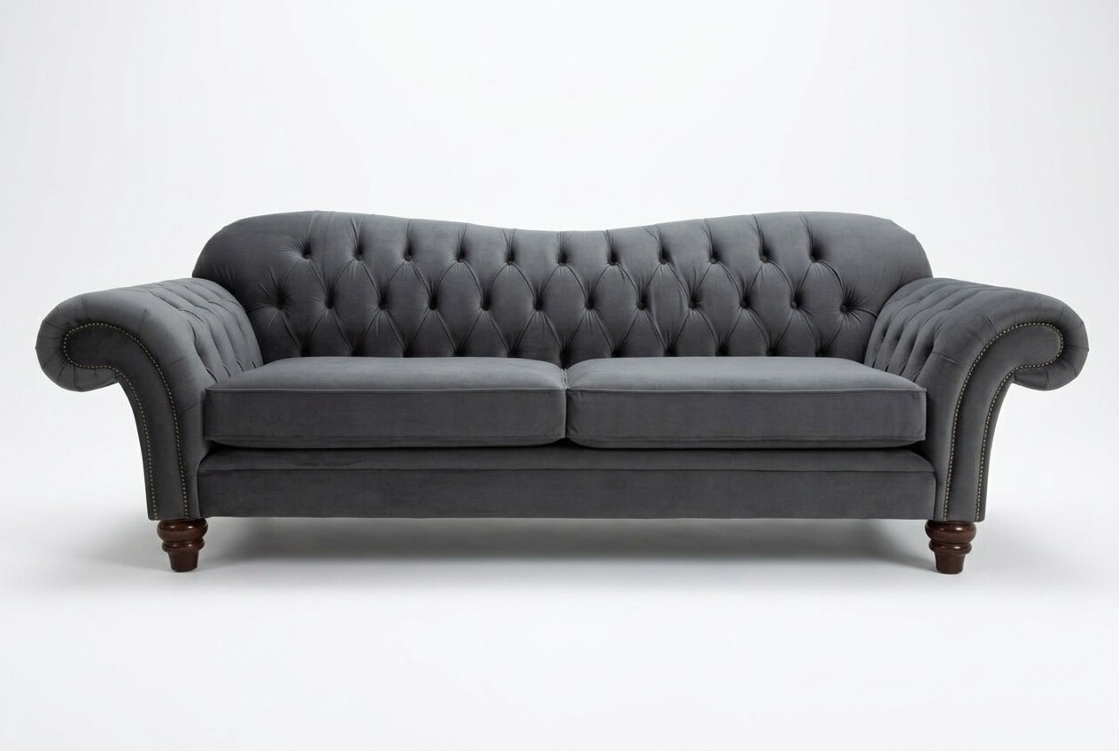 Big Sofa 4 Sitzer Couch Chesterfield Polster Sitz Garnitur Stoff Textil Neu