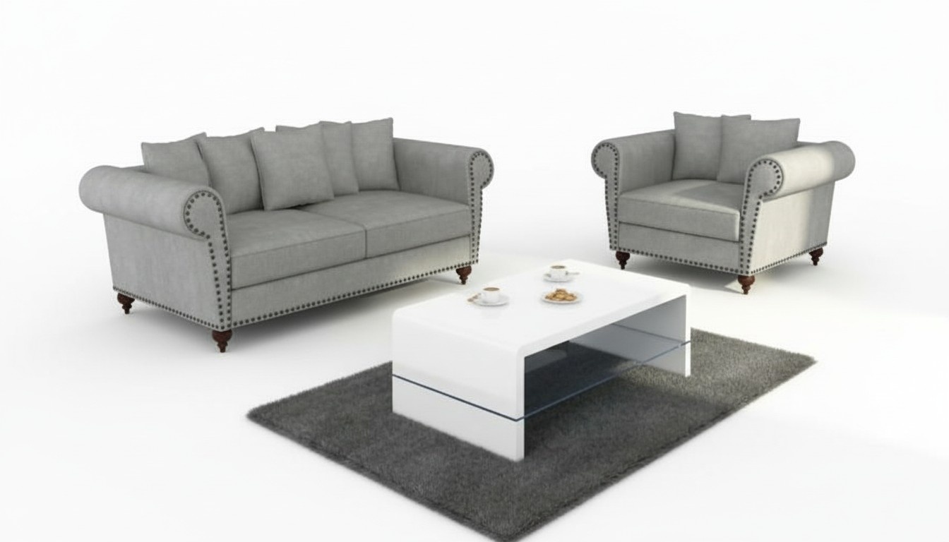 BIG SOFA XXL CHESTERFIELD TEXTIL SOFA COUCH 250cm POLSTER GARNITUR DESIGN NEU