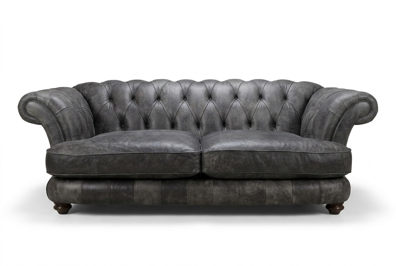 Big XXL Chesterfield Couch Tiefe Sitzflächen Polster Sofa Leder luxus Sofas