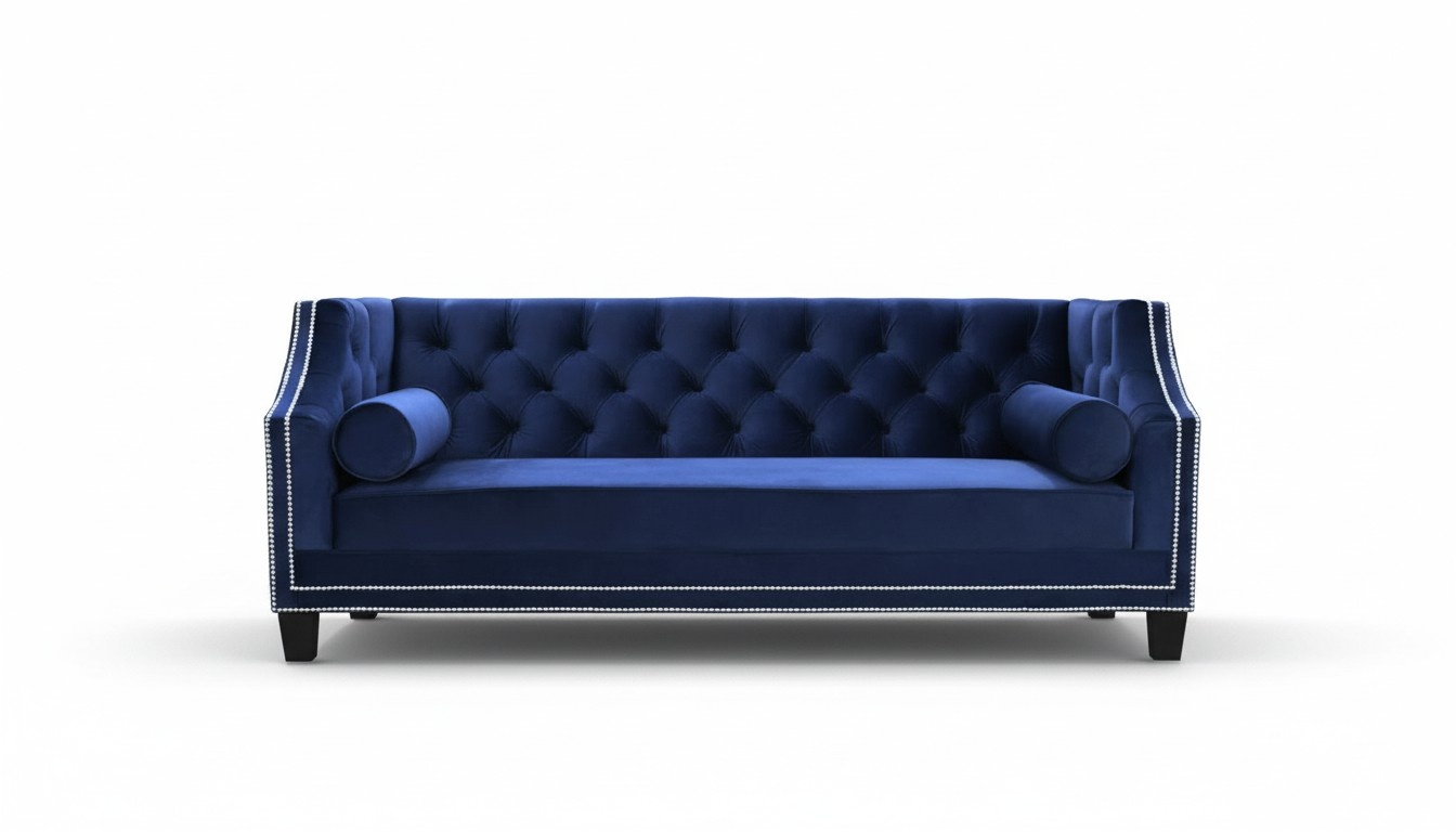 Blau Chesterfield Blauer 2 Sitzer Textil Stoff Kreative Möbel Sofa Modern Design