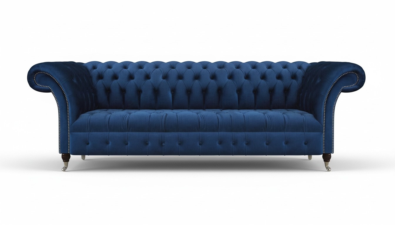 Blau Chesterfield Sofa Viersitzer Couch Designer Polstermöbel Wohnzimmer