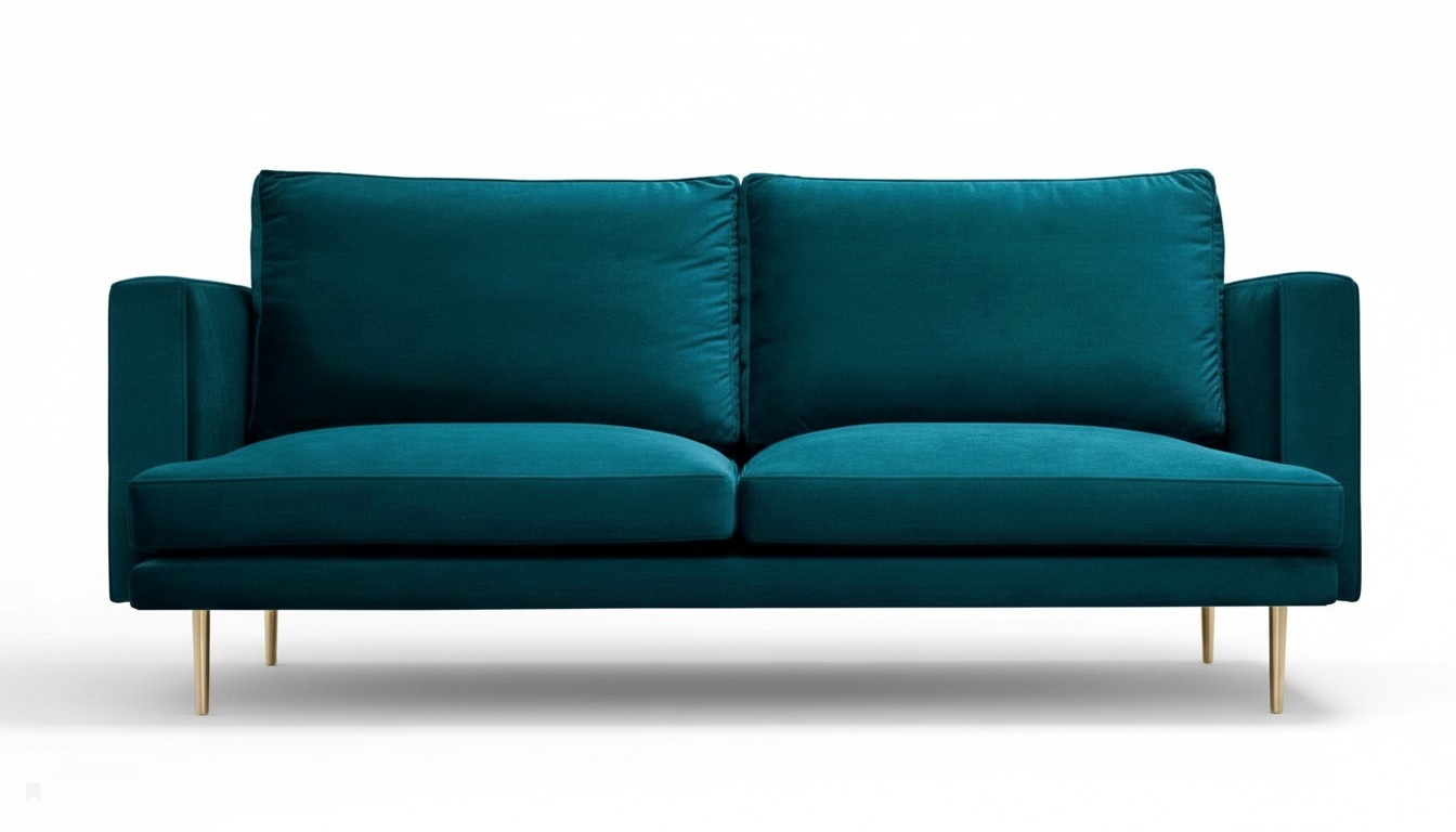 Blau Dreisitzer Sofa Stoff Wohnzimmer Design Couchen Polster Italienische Möbel