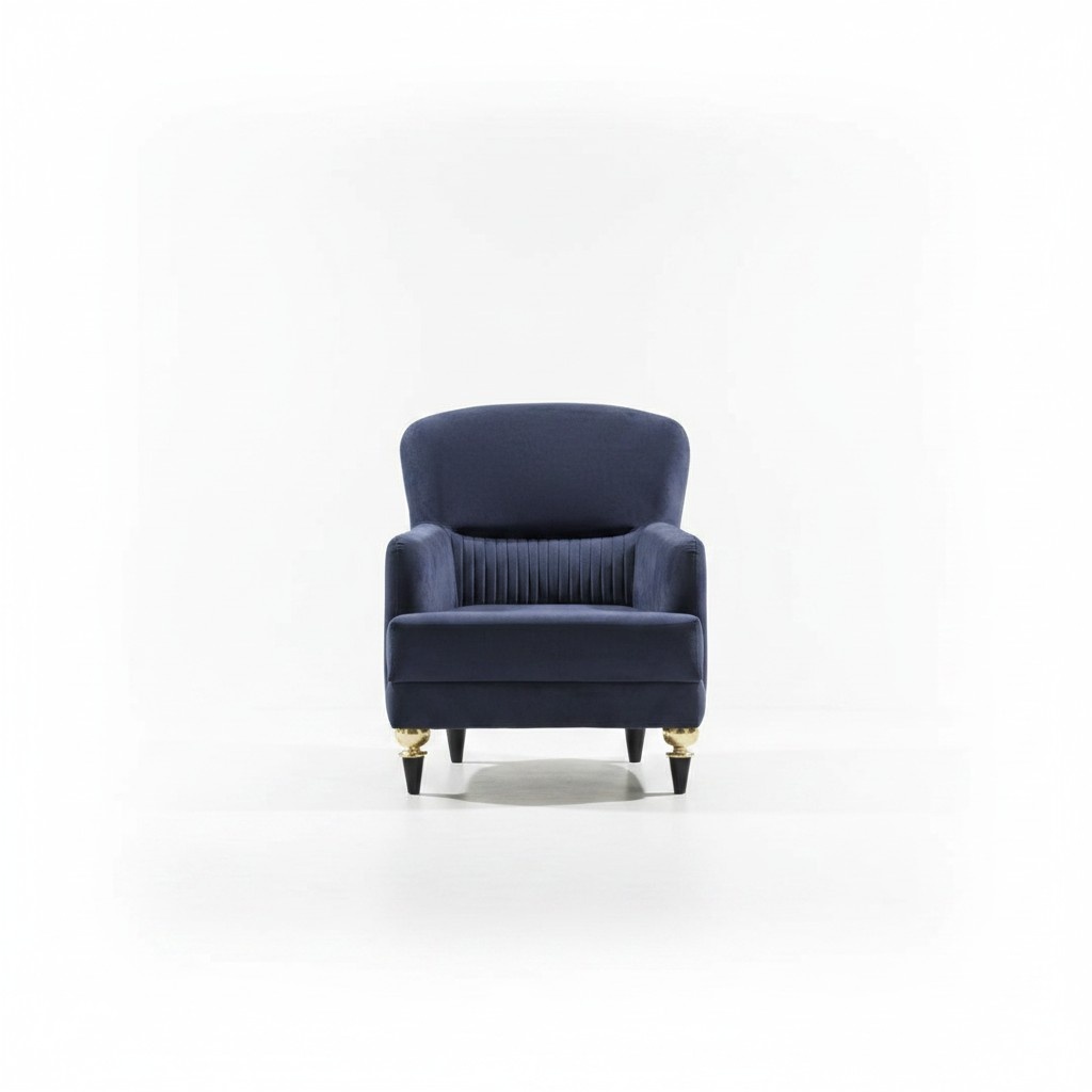 Blau Sessel Wohnzimmer Polstermöbel Einrichtung Luxus Modern Polster Sitz
