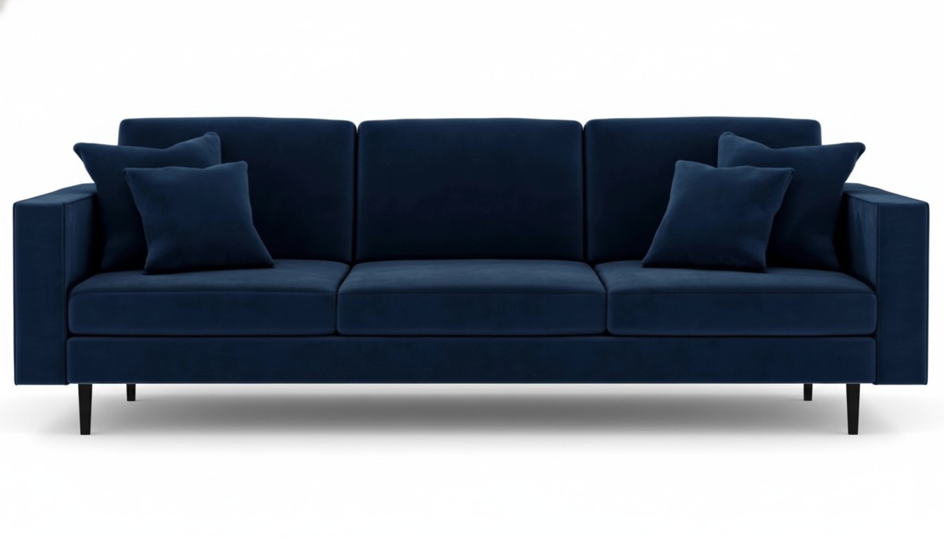 Blau Viersitzer Stoff Wohnzimmer Design Couchen Polster Sofa Sofas Samt Couchen