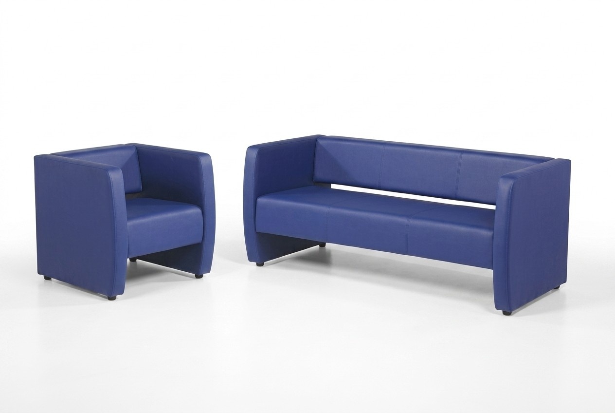 Blaue Komplette Sofagarnitur Büroeinrichtung Luxus Polstergarnitur 2+1