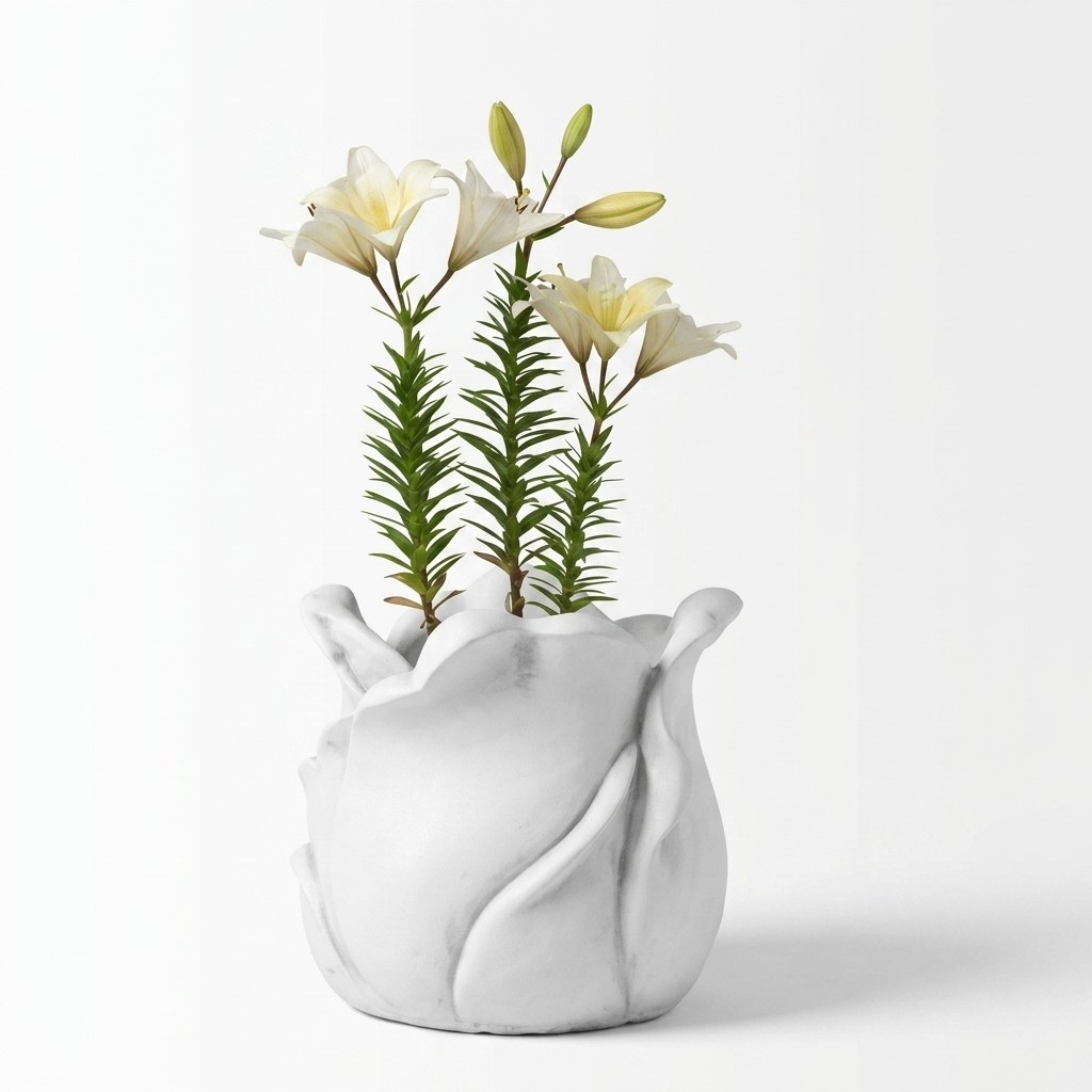 Blumenkorb Blumen Vase Gefäss Garten Terrasse Dekoration Statue Figuren