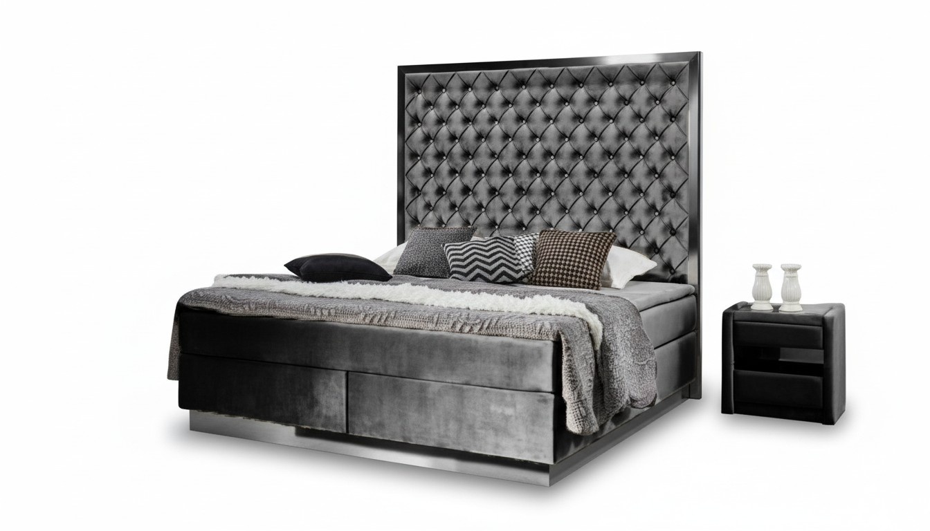 Boxspringbett Bett 2x Nachttisch 3 tlg. Schlafzimmer Set Möbel Luxus Betten Neu