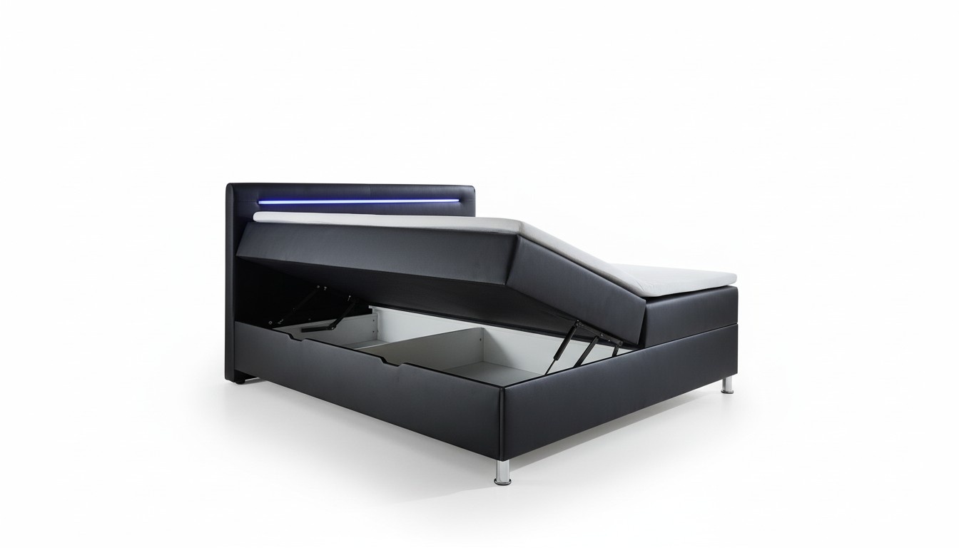 Boxspringbett Doppelbett Polstermöbel Kunstleder Designer Doppel Luxus Design
