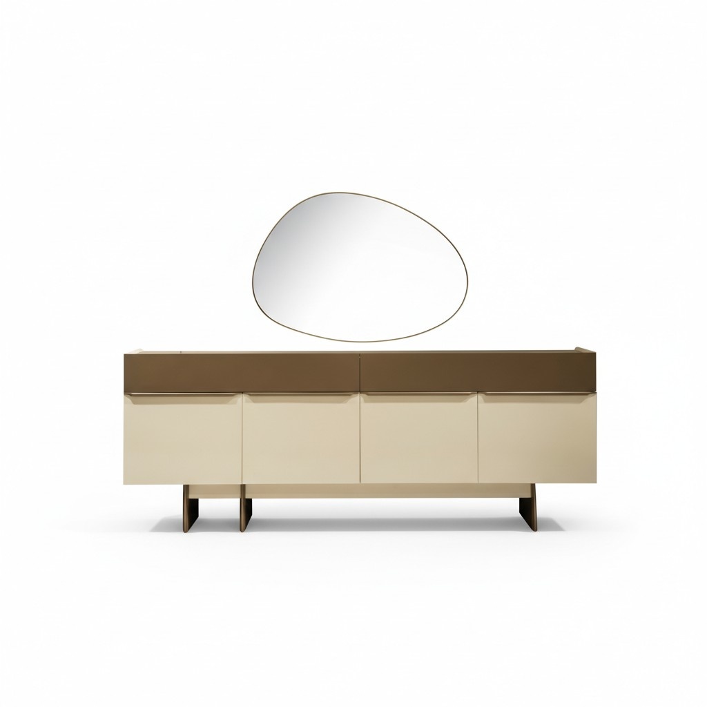 Braun-Beige Küchenanrichte Designer Esszimmer Möbel Luxuiöse Kommode