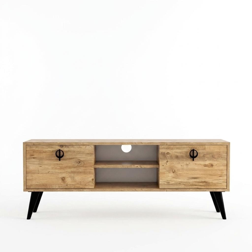 Braun Wohnzimmer TV-Lowboard Sideboard RTV Modern Design Rechteck Form
