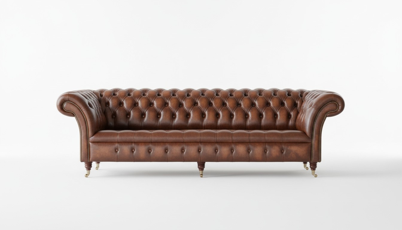 Braune Chesterfield Couch Sofa Polster 4 Sitzer Couchen Sitz Garnitur