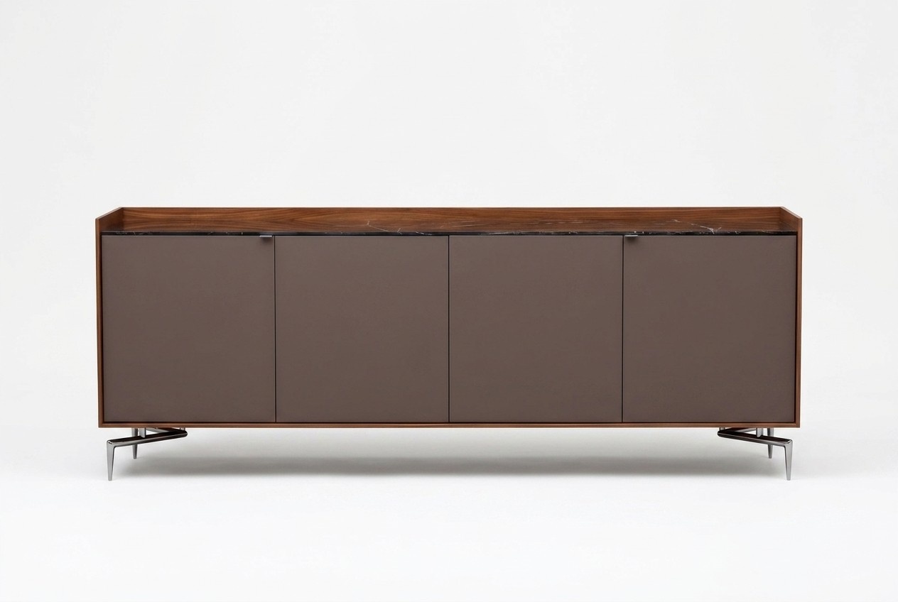 Braune Holzkonsole im eleganten modernen Design