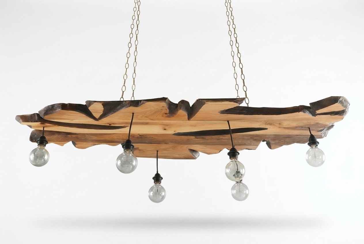 Braune Holzlampe elegantes Design für Wohnräume und Schlafzimmer