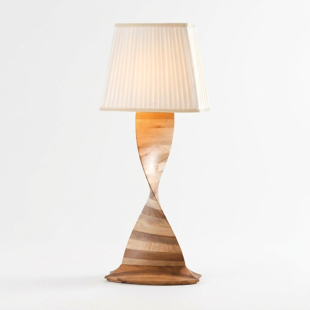Braune Holzlampe im eleganten Design für Wohnzimmer und Büro