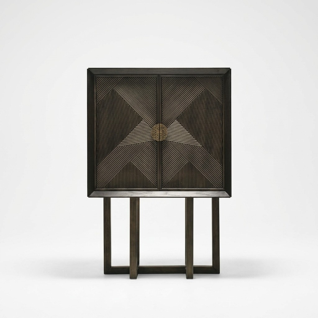 Braune Holzvitrine Elegant Stilvoll Für Wohnraum Präsentation
