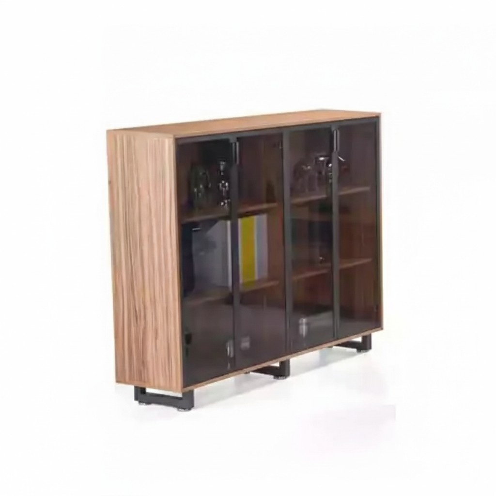 Brauner Designer Aktenschrank für Unterlagen Büroregal Schrank Regal