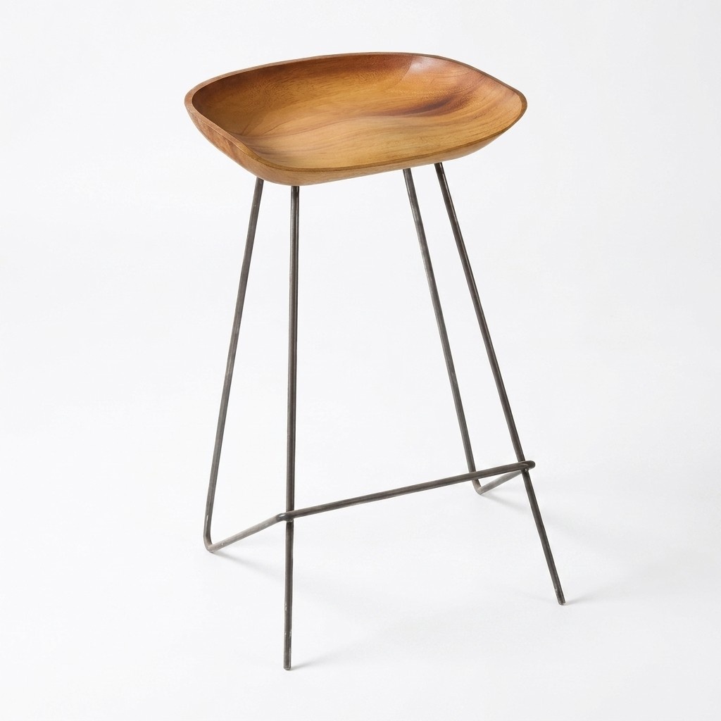 Brauner Holz Barstuhl Elegant und Funktional