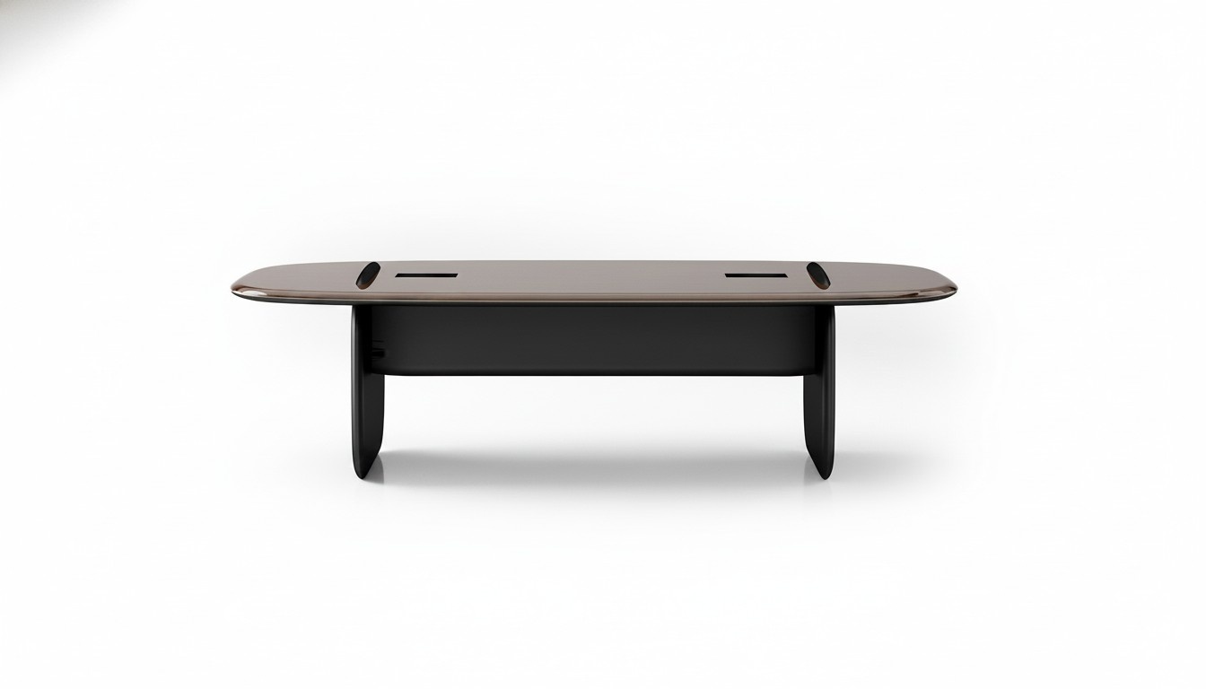 Brauner Holzschreibtisch im eleganten Design für Homeoffice