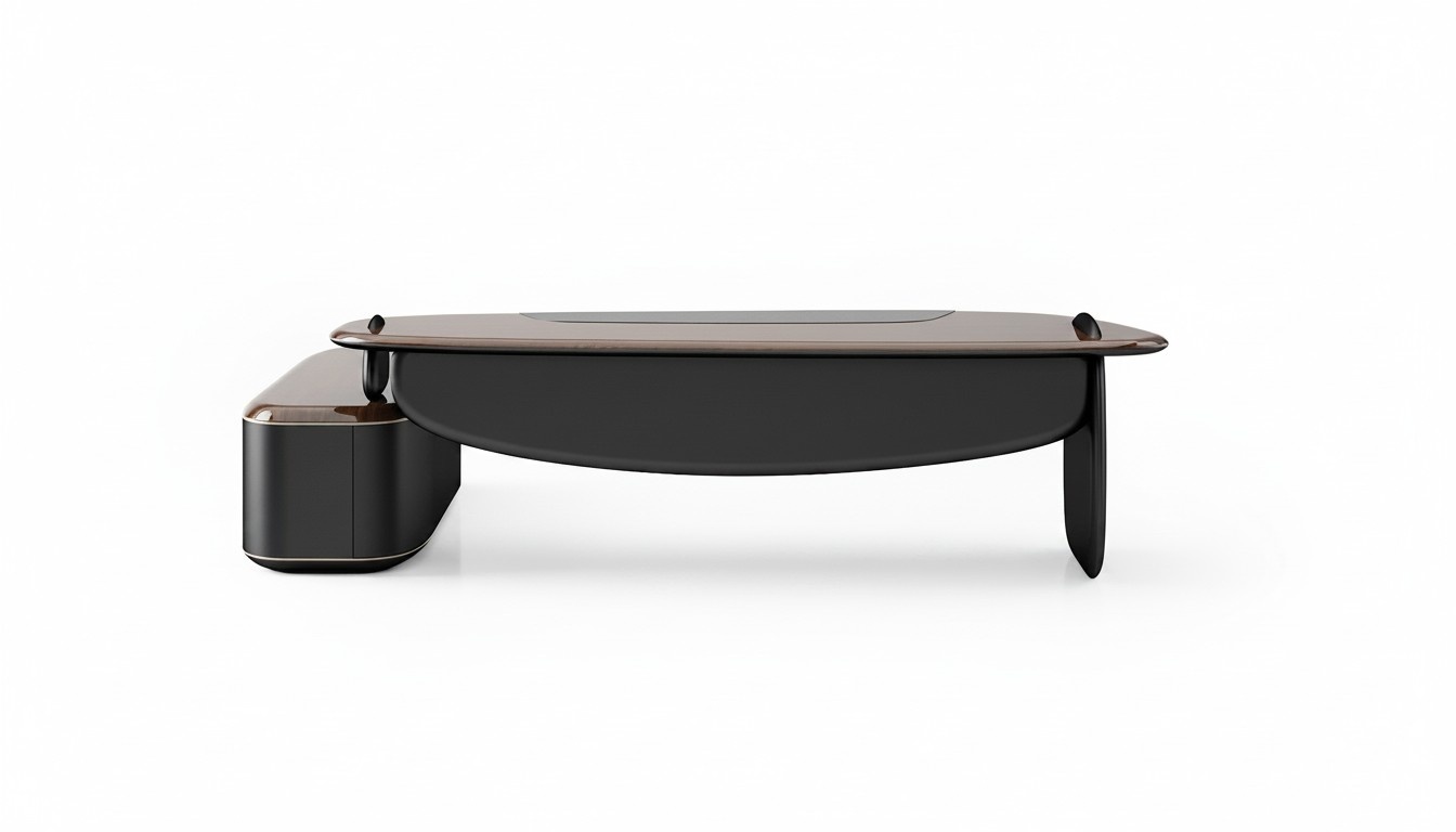 Brauner Holzschreibtisch im eleganten Design für Homeoffice