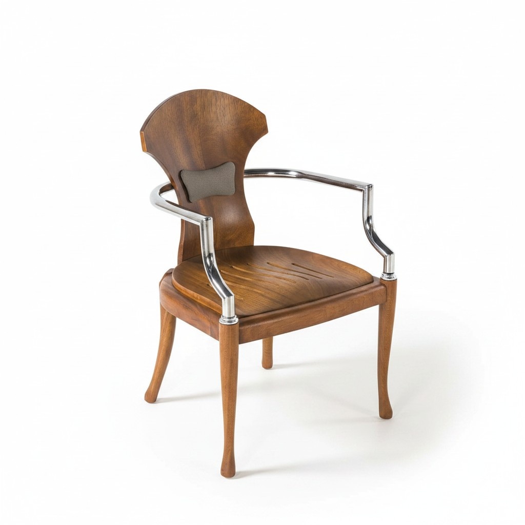 Brauner Holzstuhl im eleganten Design für Wohnzimmer und Büro