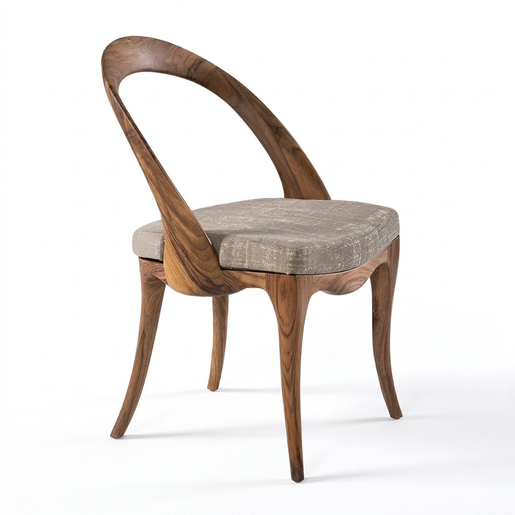 Brauner Holzstuhl modern elegant für Esszimmer und Wohnzimmer