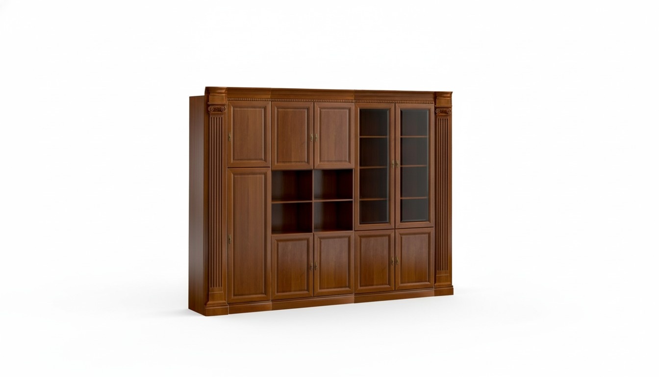 Brauner Massivholz Büroschrank Designer Arbeitszimmer Luxus Schränke