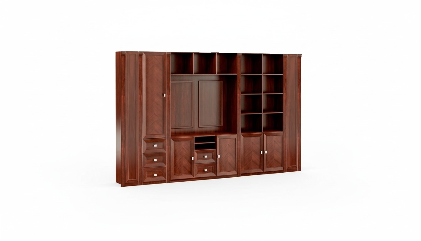 Brauner Stilvoller Büroschrank Massivholz Designer Eckschränke Holz Möbel