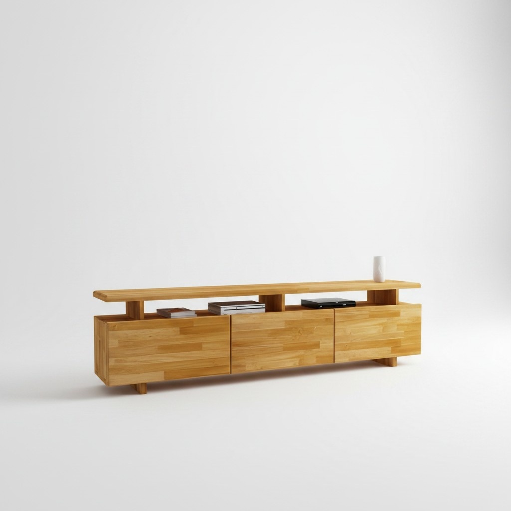 Brauner TV-Ständer Stilvolle Wohnzimmer Holz Möbel Luxuriöses Sideboard