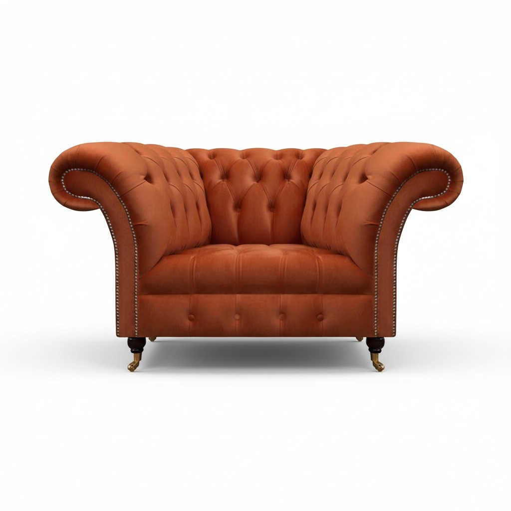 Brauner Wohnzimmer Polstersessel Stoffmöbel Designer Einsitzer Möbel