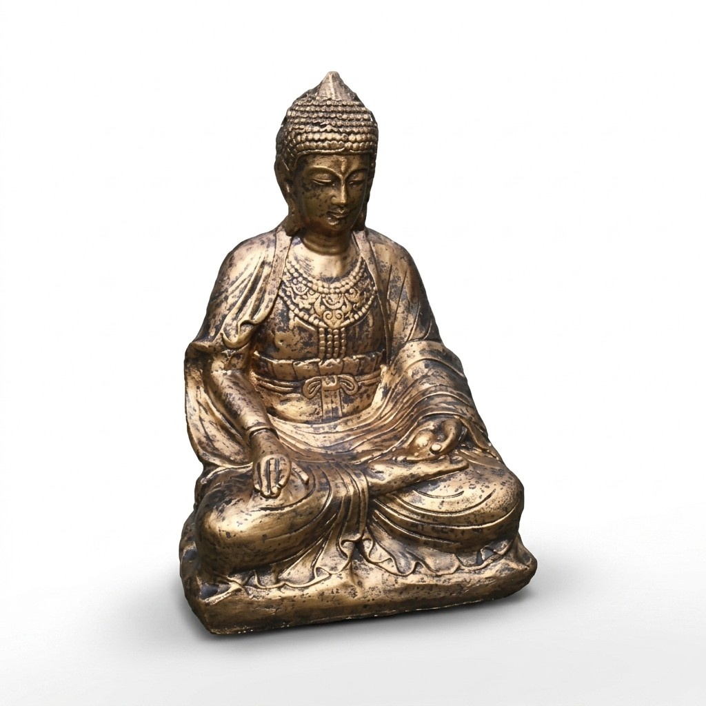 Buddha Gold Deko Figur Statue Skulptur 60 cm Figuren Statuen Skulpturen