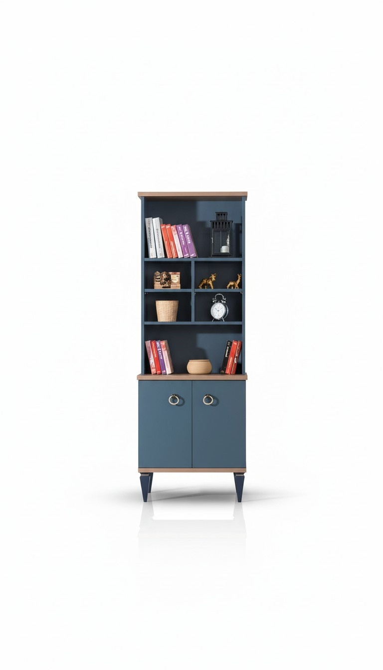 Bücherregal Blau Jugendzimmer Möbel Bücherschrank Modern Kinderzimmer