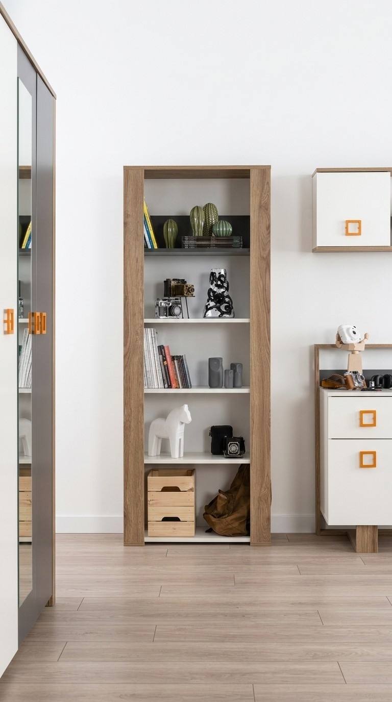 Bücherregal Standregal Kinderregal Regal Bücherschrank Holz Braun Neu