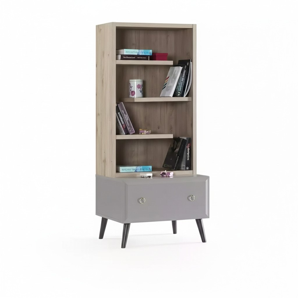Bücherregal Standregal Kinderregal Regal Bücherschrank Holz Grau