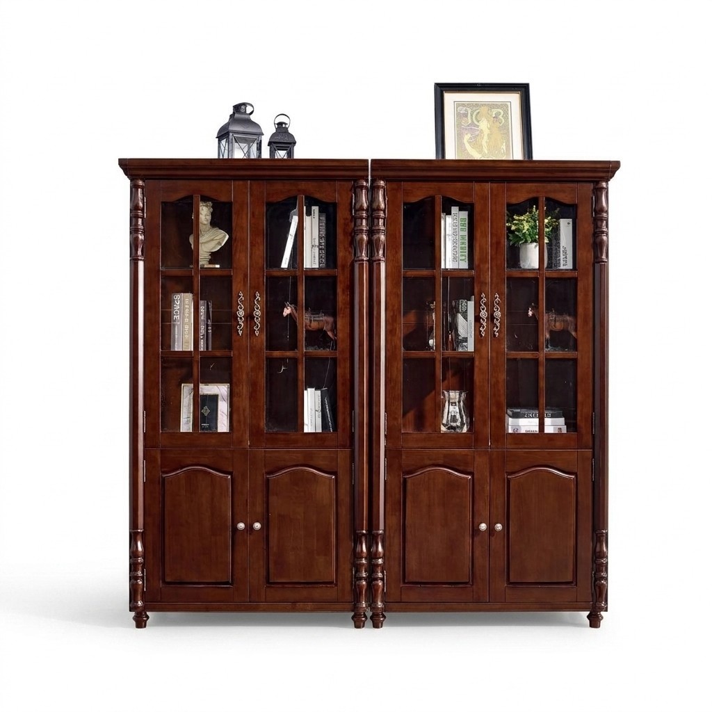 Bücherregal Vitrine Vitrinenschrank Regal Holz Schrank Bücherschrank