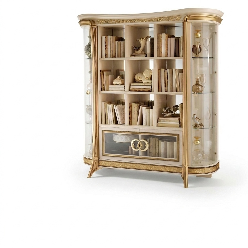 Bücherschrank Schrank Vitrine XXL Designer Möbel Luxus Barock Rokoko