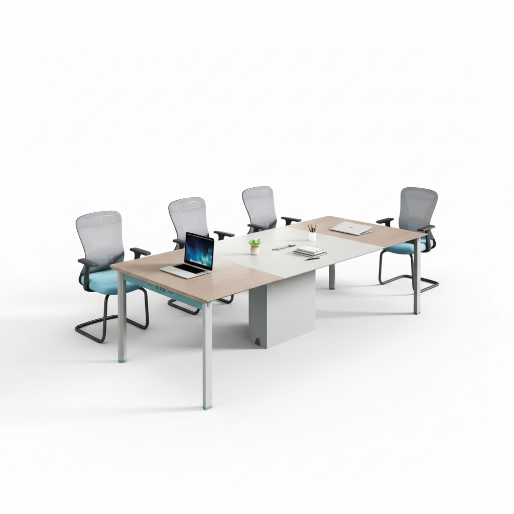 Büro Einrichtung Konferenztisch Meeting Table mit Regal Komplette Einrichtung