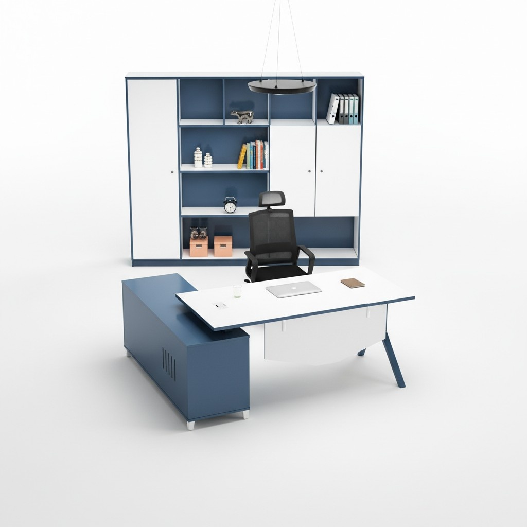 Büro Einrichtung Schreibtisch + Aktenschrank Möbel Schreibtische Tische 2tlg.Set