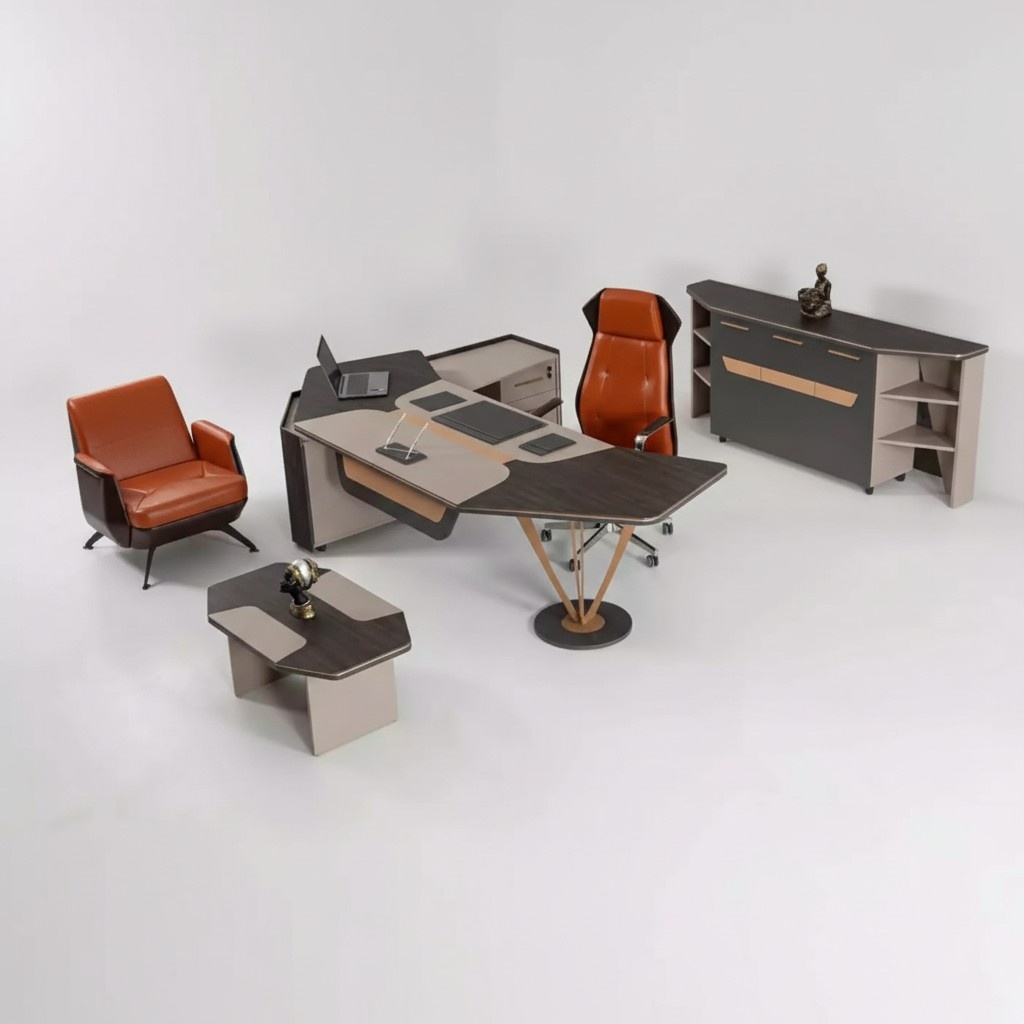 Büro für Kanzlei Praxis Office Komplette Einrichtung Schrank Tisch 3tlg