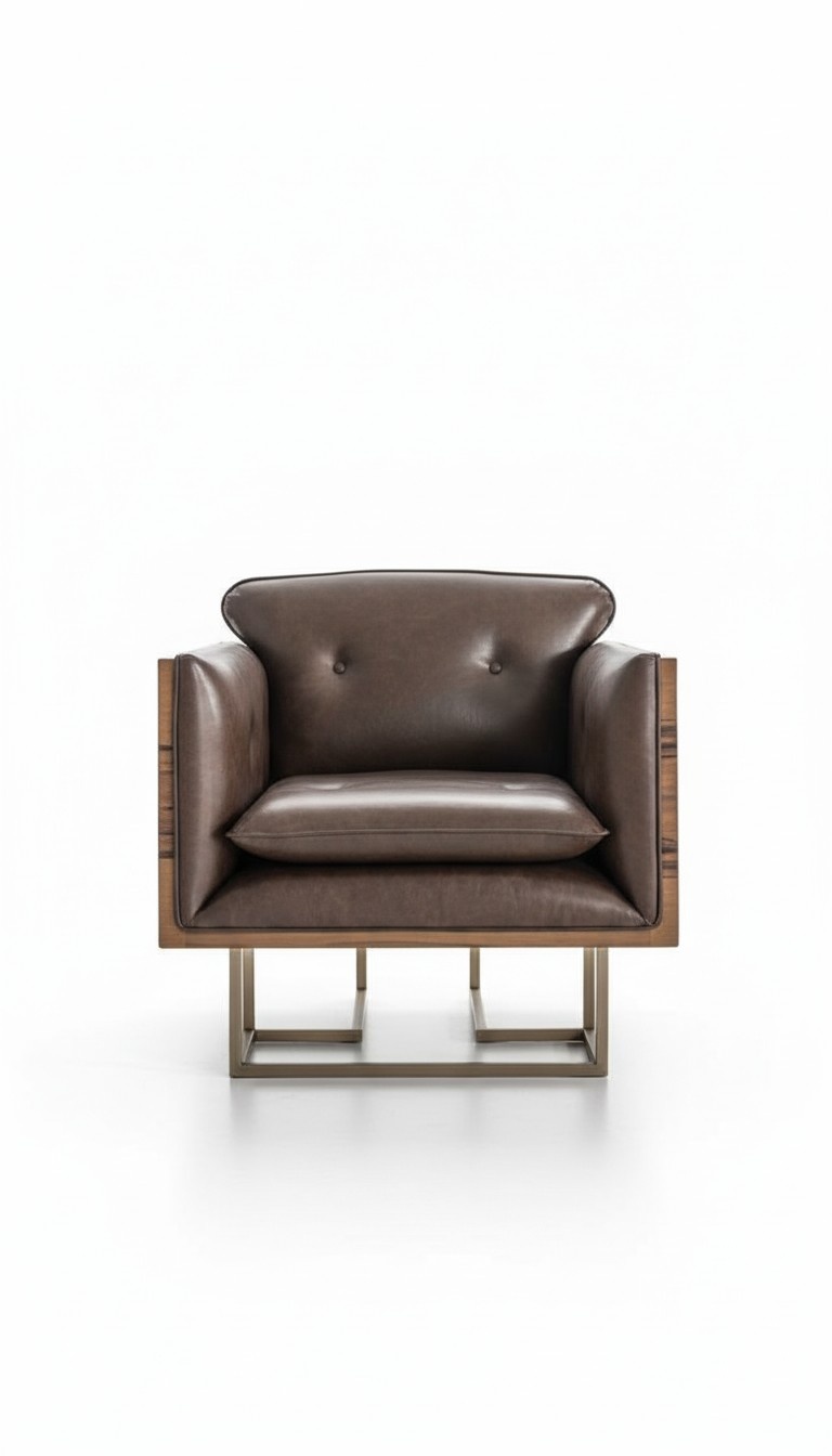 Büro Sessel Modern Stuhl Büro stuhl Luxus Braun Sessel Holz Leder Neu