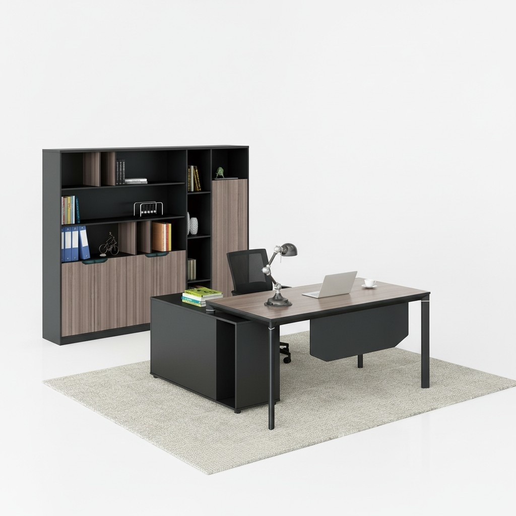 Büro Set Komplettbüro Eckschreibtisch Aktenschränke 2tlg. mit Kabelkanal Tisch