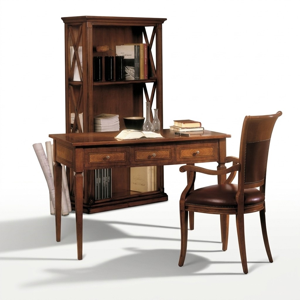 Büro Tische Schreibtisch Sessel Einrichtung Tisch mit Stuhl 2tlg