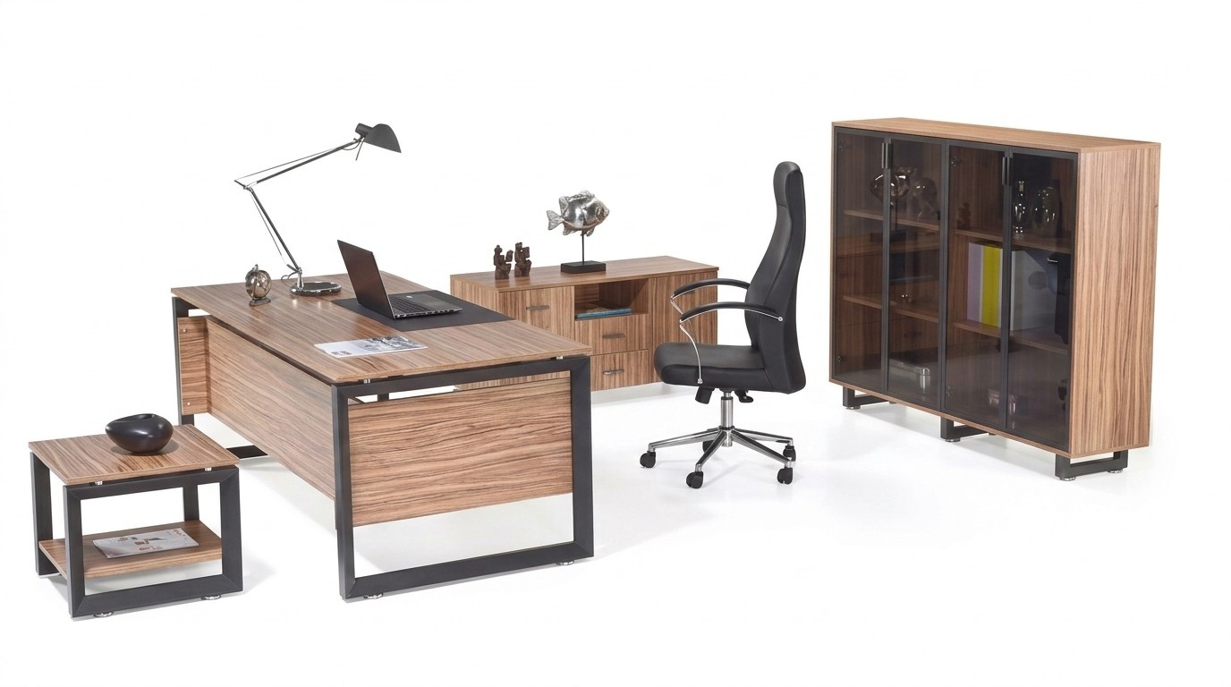 Büromöbel Schreibtisch Kommode Aktenschrank Couchtisch Einrichtung 4tlg.