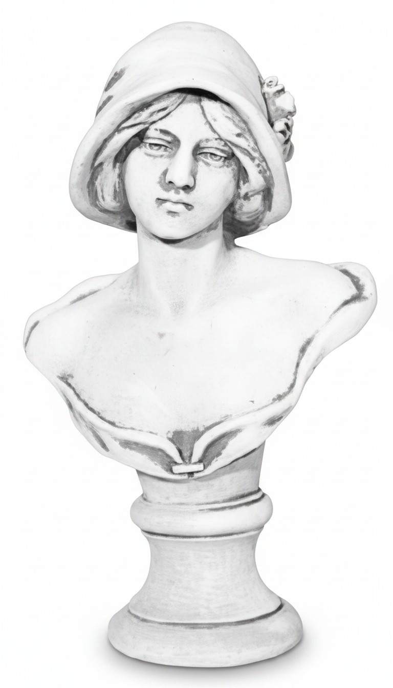 Büste Frau Antik Stil Altertum 40cm Stein Figur Skulptur Skulpturen Statuen