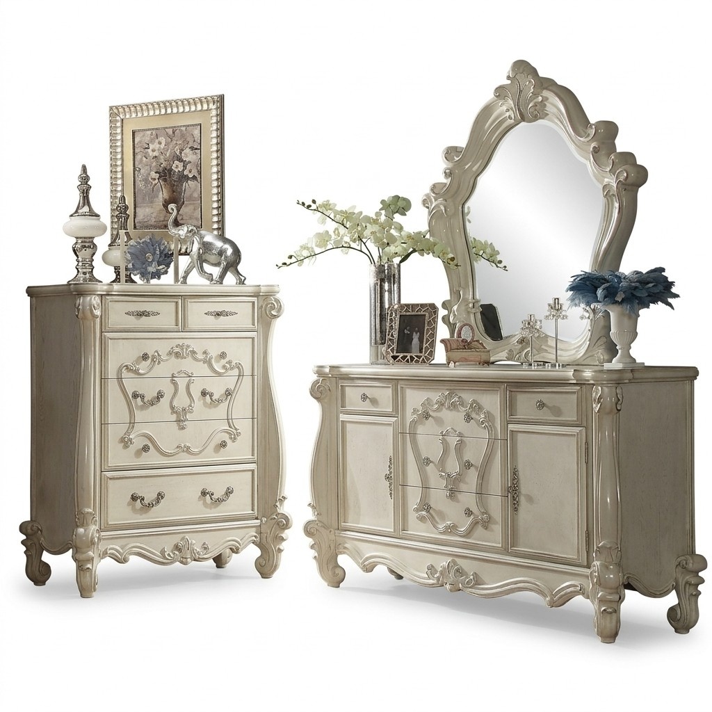 Buffet Kommode Kommoden Schrank Barock Rokoko Spiegel Anrichte Konsole Holz neu