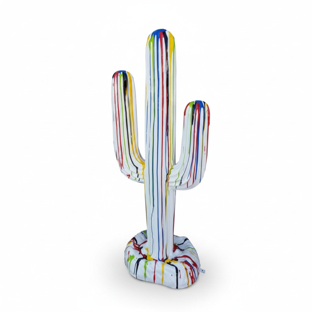 Bunter Kaktus Garten Dekoration Skulpturen Statuen Deko Statuen 185x84cm