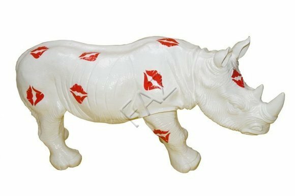 Design Figur Nashorn Statue Skulptur Figuren Skulpturen Dekoration Deko