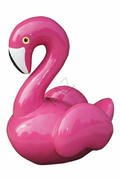 Design Pink Vogel Figur Statue Skulptur Figuren Skulpturen Dekoration Deko