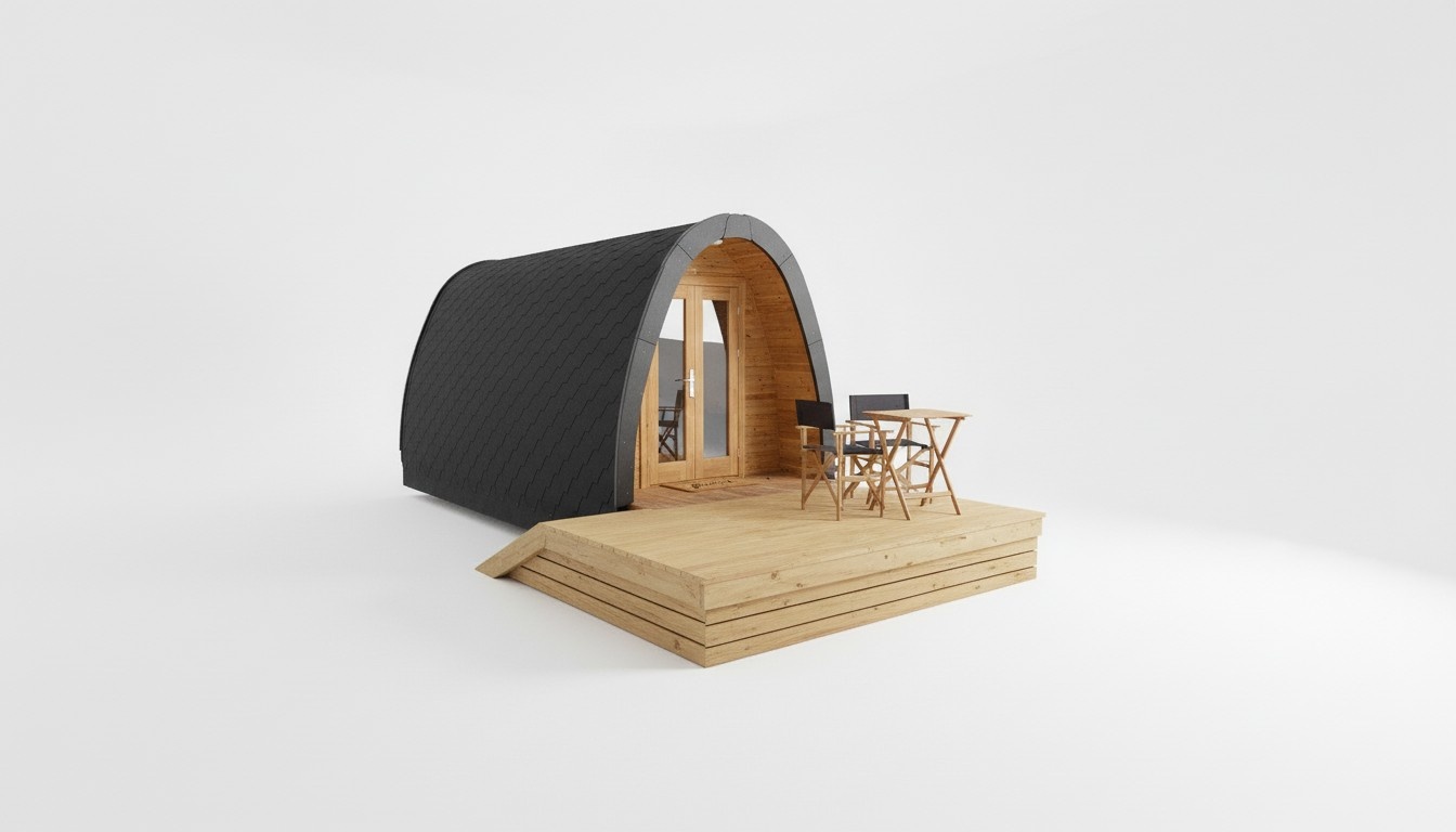 Camping Haus Wochenendhaus Gartenhaus Hütte Runde Hütten Holz 2,40x4,80