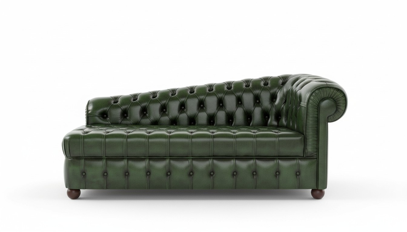 Chaiselongues Chesterfield Sofa Grün Couch Liege Ottomane Recamiere